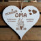 Dekolando Geschenk Pension Oma, ganzjährig geöffnet Herz - 12cm x 13cm - Geschenke Großeltern Omas Opas Grosseltern