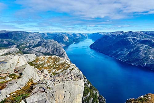 hansepuzzle 74588 - Norwegen Puzzle 2000 Teile - Natur Motiv mit hochwertiger Aufbewahrung: Kartonbox und wiederverschließbarem Beutel - Format 90 × 60 cm
