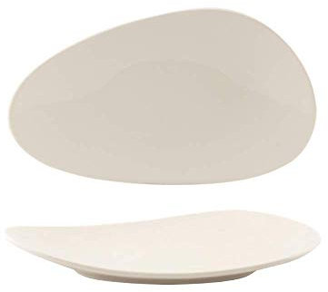 summa- Plato oval Danza de 21x12cm. Set de 6 unidades. Vajilla de porcelana blanca, alta resistencia, acabado esmaltado.