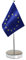 QSUM Drapeau de Table EU,14 x 21cm avec Extensible Mât de Drapeau et Piédestal Petit Drapeaux mini Drapeau EU Drapeau EU de Table pour Bureau Maison Conférences Festival Célébration etc