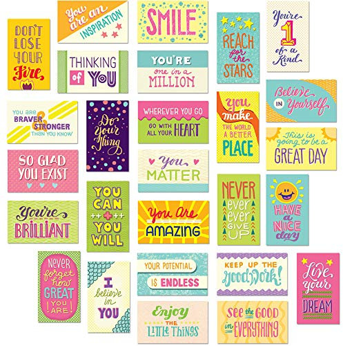 Youngever 300 Stück Motivierende Zitate Karten, 100 einzigartige inspirierende Designs Visitenkartengröße, Ermutigungskarten, Geschenke für Mitarbeiter, Denken an Sie Geschenke, Wertschätzungskarten