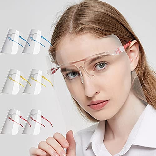 Pantalla Protección Facial Transparente, Face Shield Visor Set con 12 Viseras Antivaho Transparentes Reemplazables y 6 Gafas Reutilizables Adecuadas para Adultos y Niños