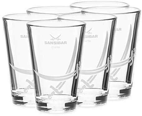 6er Set Sansibar Latte Macchiato Gläser, dickwandig mit Untertassen (6er Set Latte Macchiato Gläser, 200ml)