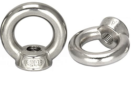 OPIOL QUALITY® Ringmuttern ähnl. DIN 582, gegossen und poliert M8 aus Edelstahl A2 V2A (1 Stück) Ösenmutter Mutter Zurröse Augenmutter Öse Augbolzen Bügelmutter Transportöse Kranöse Rostfrei