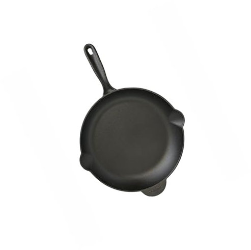 Imusa USA 12 Cast Iron Skillet with Helper Handle for Indoor & Outdoor