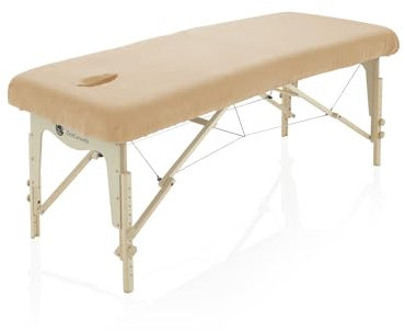 ZenGrowth Spanbezug für Massageliege mit Gesichtsaussparung | Oeko TEX 100 | 63cm x 71cm x 185cm | Für alle Massage- oder Behandlungstische (Braun)