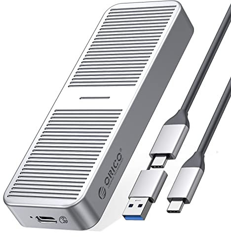 ORICO M.2 NVMe SSD Gehäuse 20 Gbps NVMe Case auf USB C 3.2 Gen2X2, Aluminium Externer Adapter für M2 NVMe PCI-E M-Key SSD(2230/2242/2260/2280), Unterstützt UASP Trim SMART- M223SV
