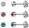 Artskin Damen Ohrstecker Titan Mädchen Ohrringe Hypoallergen Kristall Herren Ohrringe 4mm Silber Frauen (4mm, Silver(001+209+229))