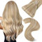 Easyouth Microring Extensions Blond Highlighted Microring Extensions Echthaar Remy Microrings Haarverlangerung Honigblond Mix Mittelblond 50 cm 50g #27P613