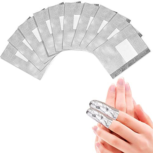 xQzit 500 Pcs Nail Foil Wrap with Pre Attached Lint Free Cotton Pad to Remove the Gel Nail Polish Easily and Effectively at Home, Silver