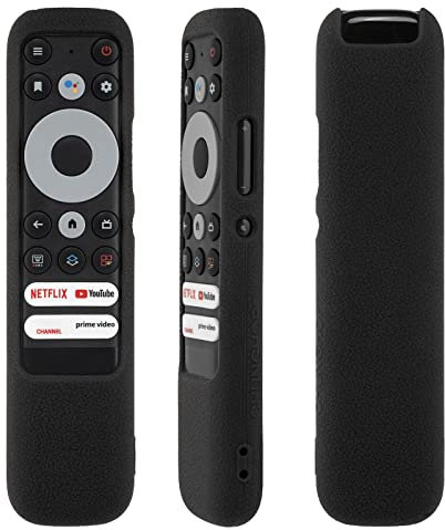 Étui de Protection en Silicone pour TCL Intelligent Télécommande de Voix RC902N FMR1, Antichoc, Lavable, Non-Slip, Agréable pour la Peau (Noir)