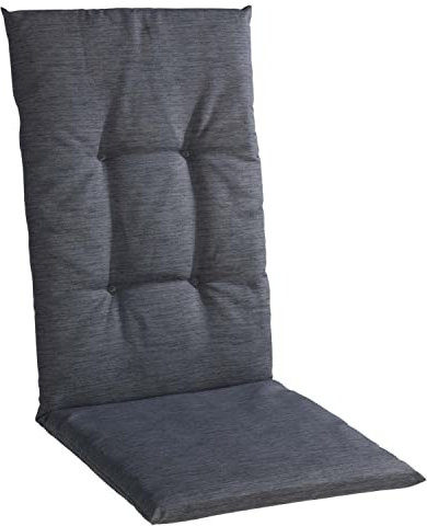 GO-DE Gartenstuhlauflage - Dunkelgrau - Hochlehner - 46 x 118 cm