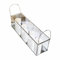 Loberon Windlicht Quinton, filigranes Gestell, vielseitig zu dekorieren, Boden aus Spiegelglas, Wohn-Accessoire, Edelstahl, Glas, klar/Silber