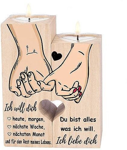Ich Liebe Dich Geschenke, Jahrestag Geschenk für Ihn und Sie, Kerzenständer - Hochzeitstag Geschenke für Paare, Romantisches Geschenk für Frau und Mann