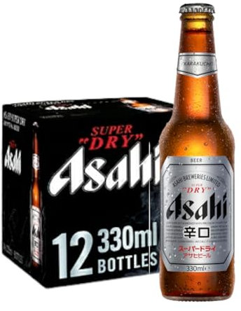 12 x Asahi Dry Beer 0,33l - die Nr. 1 Japan`s mit 5,2% Vol. - inkl. Original Haus der Biere Berlin Bierdeckel