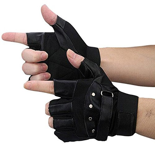 IQYU Mesh Gloves Black Fingerless Gloves Silver Warm Soft Biker Leather Gloves for Men Fingerless Motorcycle Gloves Driving Costume Women Long Sleeve Cigarette Holder Short Women, black, One Size