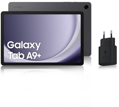 Samsung Galaxy Tab A9+ Tablette Android, 64 Go de Stockage, Grand écran de 11, 5G, Son 3D, Débloqué, Anthracite, avec Chargeur secteur rapide 25W inclus (version FR)