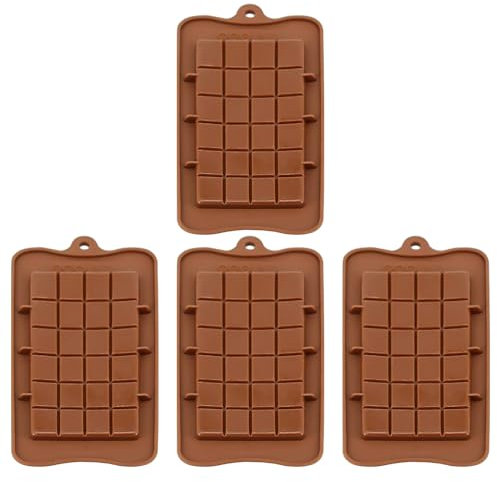 Set di 4 stampi per cioccolatini quadrati, in silicone, set per cioccolatini fai da te, stampi per cioccolatini in silicone, forniture per cucina, utensili da forno