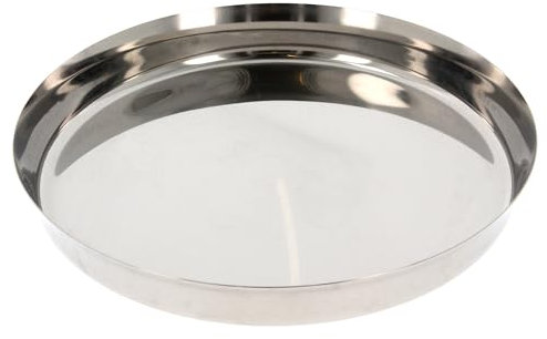 Stainless Steel Thali Plate Tray Indian Kumcha Dinner Serving Dish Round Thali Plates Reusable for Breakfast Lunch Starter Snack Platter Curry Picnic Camping Everyday (No.14 – Diameter: 31cm)