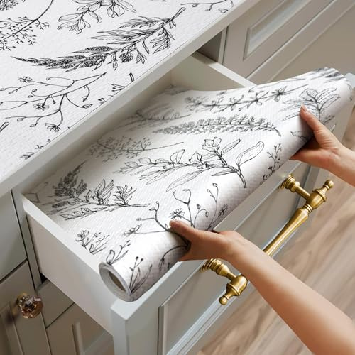 Quttisay Shelf Liner Non Adhesive Kitchen Drawer Liner 12in x 10ft