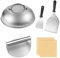 Dhnvcud Smash Burger Set - Burger Smasher Set mit Edelstahl Burgerpresse, Grillspachtel & Burger Glocke - Inkl. Burgerpapier & Grill BBQ Plancha Zubehör für Außen & Innen, Camping und Grillfreunde