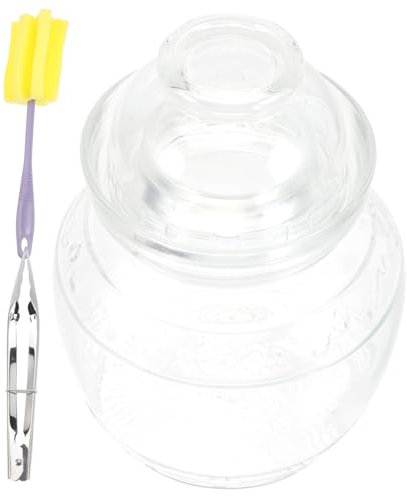 Amosfun Glasbehälter Transparent Für Gurkengläser Einmachglas Haushalt Vorratsbehälter Lebensmittelversorgung Verschlusssystem Marmelade Müsli Süßigkeiten Lagerung
