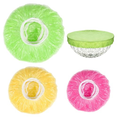 Greyoe 180 Stück Lebensmittelhauben, Lebensmittelabdeckungen, Lebensmittelbeutel mit Gummiband, in 3 Größen, Schutz vor Staub und Mücken