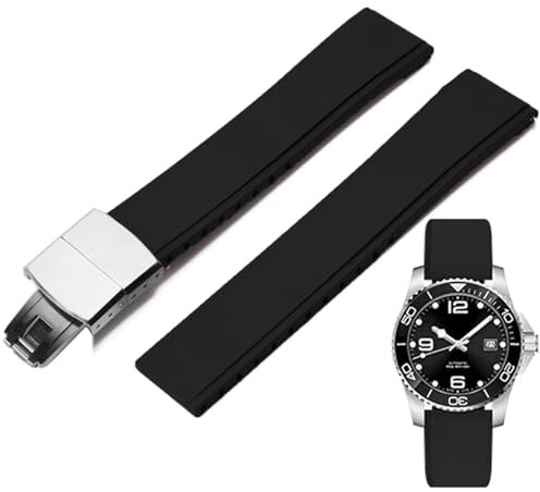 Niziruoup Uhrenarmband Fluorkautschuk mit Faltschließe 19mm 20mm 21mm 22mm Schnellverschluss Weiche Langlebig CTS FKM Kautschuk Gummi Armband Universal Ersatzarmband Watch Band Herren Damen
