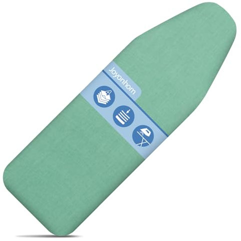 Joyonhom Ironing Board Cover and Pad, Easy Installation Heavy Duty Extra Thick Padding 4 Layers Cotton - Green 125-130x40-45