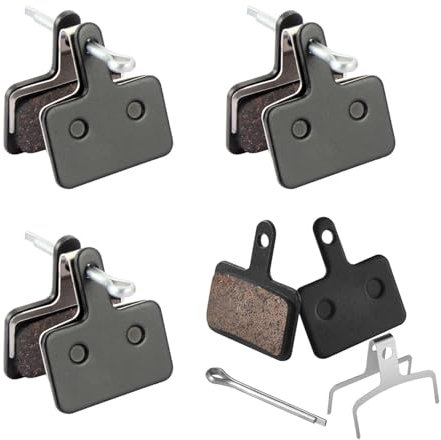 JDCMEI 4 Paar Bremsbeläge Fahrrad, Fahrrad Scheibenbremse, Semi-Metallisches Resin Fahrrad Bremsbeläge, Schwarz Fahrradbremsen, Hintere Bremsbeläge, Scheibenbremsbeläge für Shimano B01S/B03S/B05S