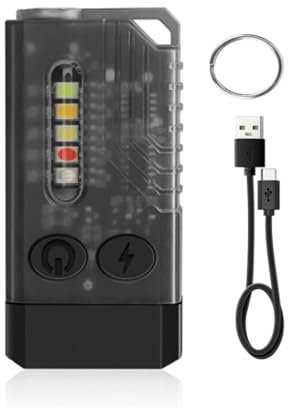 V10 EDC Keychain Light 1000 LM Powerful LED Flashlight Type-C Rechargeable Uv Lamp Tiki Fishing Torch Camping Lantern(White-2pcs)