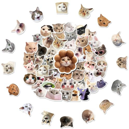 SHPUJUN Simons Cat Sticker Set, 100 Stück, Multicolor, Cartoon, Kawaii, Tierdruck, für Kunststoff, Glas, Metall, Holz, Textil, Keramik, Fahrzeug, Wand