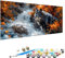 Numéro d’Art petit format – Loisir créatif Loup Kit de peinture par numéros – Activité détente et créative Automne – Version française 3 Pinceaux et Peintures Acryliques Peinture NuméRo 60x120cm Z-CO
