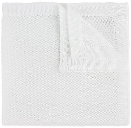 THE GENTS LAB Herren Strick Einstecktuch aus 100% weichem Polyester | über 20+ Farben, weiß, 25cm x 25cm