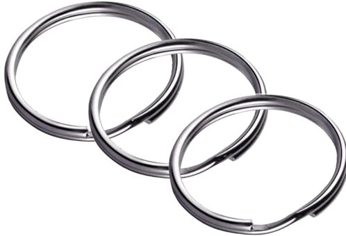 10 Pcs 50mm Metal sStainless Steel Flat Split Key Ring Circular Keychain Hoops Keyring Loop Keyring Connector