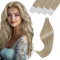 Vivien Extensions Echthaar Tape Blond Highlight Haarverlängerungen Tape Extensions Echthaar Blond Natürlich 45cm 50g 20Pcs