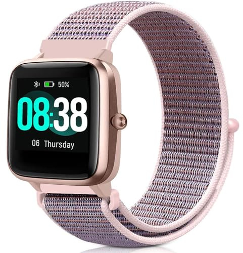 VELULYX bracelet élastique nylon compatible avec Veryfitpro ID205L, 19MM bracelet élastique pour ID205L GRV FC1 IDW15 ID205S ID205G ID215G ID216 YM205L Uwatch3 Ufit GT BV205L TE021 SW020 SW021 SW023