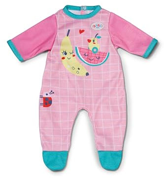 BABY born Pinker Strampler mit blauen Details und niedlichem Print für 36cm Puppen, 839249 Zapf Creation