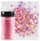 Paillettes Dorées Rouge Rose, Manucure à Paillettes pour Ongles, Grosses Paillettes Holographiques pour Visage, Corps, Cheveux, Ongles Nail Art 100g