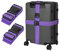 Sangles de Bagage Réglables avec Boucle Ceinture Elastique Valise Croisée Voyage Lanière pour Valise Attache Valise pour Valise de Voyage Sangle Valise pour Fermeture Sécurisée (Violet)-2 Pièces