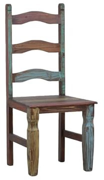 MiaMöbel Esszimmerstuhl Cancun 48x107x46 cm Shabby Chic Massivholz Pinie Bunt