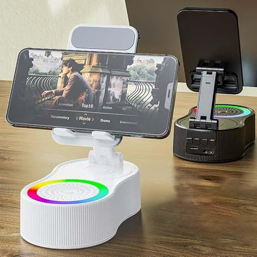 TRENBADER Phone Stand with Wireless Bluetooth Speaker, Phone Speaker Amplifier for Desk with Anti-Slip Base Cool Gadget Gift for Men Women Christmas Birthday Gift