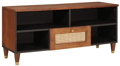 Swpsd Media Storage Cabinets & Racks Brown Cane and solid mango wood Media Storage Model4018896