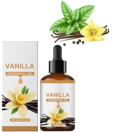 Ätherisches Vanilleöl Bio, Natürliches Bio-Vanille-Essenzöl für Haut, Körper und Haar, Süßes Warmes Aroma, Langanhaltendes Parfümöl, Essenzöl für Kerzen, Seifen und Aromatherapie (1)