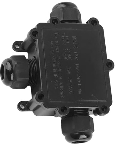 Cryfokt Wasserdichter IP68-Anschlusskasten aus Kunststoff, M686-Außenkabel, 3-Wege-Anschlusskasten für Brunnen, UV-Schutz für Vergrabene Lichter (T)