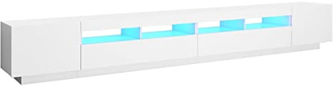 Emmtore Mueble para TV con Luces LED Blanco 300x35x40 cm