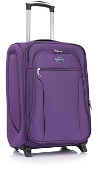 Aerostar Carry-on 20 Lightweight Soft Expandable Suitcase, Hand Luggage 2 Wheel & Combination Lock, 55x35x25cm | Accepted All Airlines Including British Airways (Purple, 32 litres)