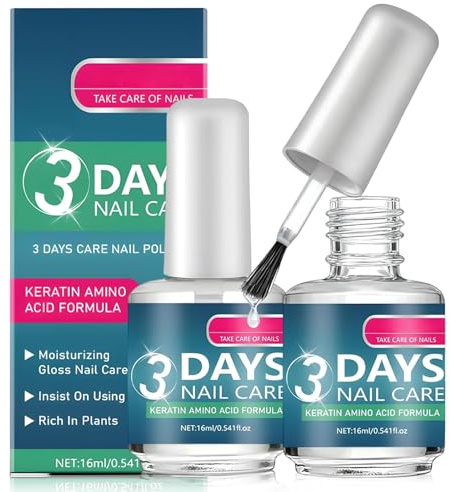 3 Days Nail Care, 2pcs Nail Care Oil with Keratin Amino Acid Formula, Daily Strengthening Nourishment - Fast Strengthening & Hydrating for Dry, Weak & Fragile Nails