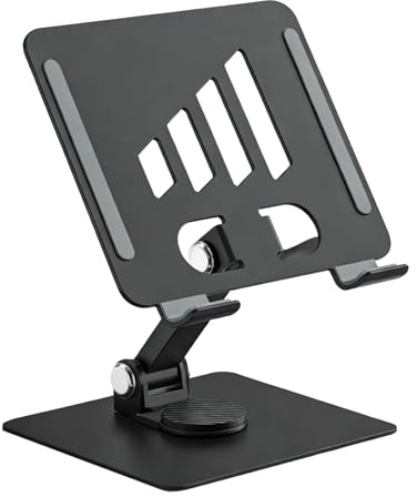 Laikoutd Supporto per Computer Supporto per Laptop Pieghevole per scrivania Supporto Girevole a 360 Gradi per Notebook Supporto per Notebook ergonomico Regolabile