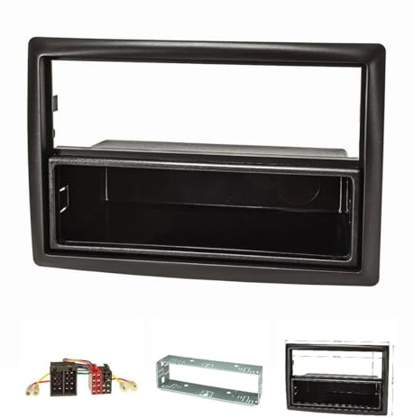tomzz Audio 2445-027 Radioblende Set kompatibel mit Renault Megane II Bj.2002-2009 schwarz mit Radioadapter ISO Einbauschacht